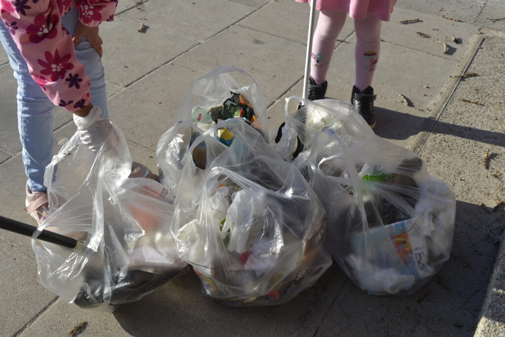 Nordenham räumt auf- in der Schulumgebung gesammelter Müll.